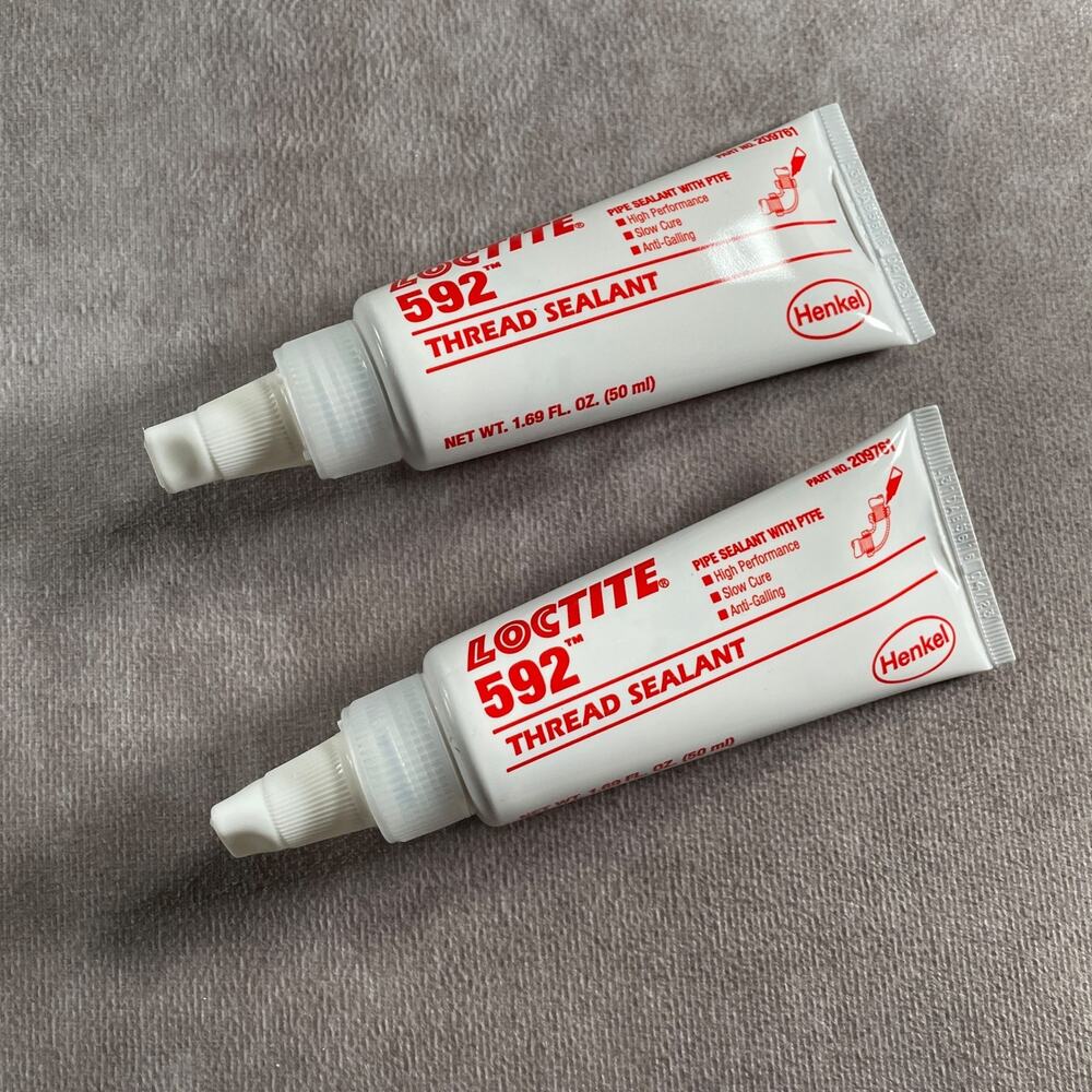 NEW Loctite 592 Thread Sealant with PTFE Pipe Sealant 1.69 oz 50ml 2-Pack 209761